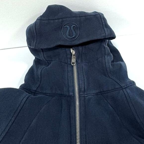 Lululemon Scuba Full Zip Hoodie Light Cotton Fleece Midnight Navy Size 6 - Picture 2 of 5